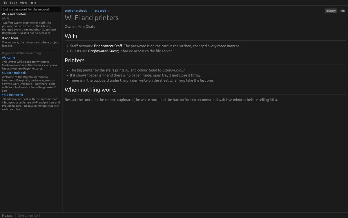 Wiki Lite: Search